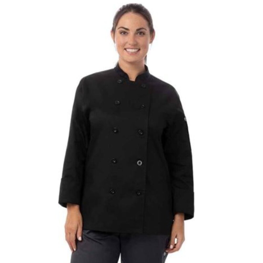Chef Works Women's Le Mans Chef Coat Size Large Black